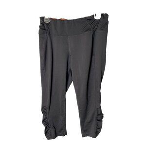 TANGERINE WOMENS GRAY STRETCH ACTIVEWEAR PANTS CAPRI CROPPED SIZE MEDIUM M